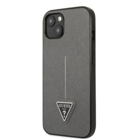 Guess PU Saffiano Triangle Case for iPhone 13 mini silver