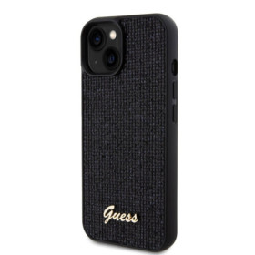 Guess PU Square Mirror Script Logo Case for iPhone 15 black