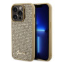 Guess PU Square Mirror Script Logo Case for iPhone 15 Pro gold