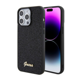 Guess PU Square Mirror Script Logo Case for iPhone 15 Pro Max black