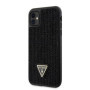 Guess Rhinestones Triangle Metal Logo Case for iPhone 11 black