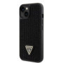 Guess Rhinestones Triangle Metal Logo Case for iPhone 14 black