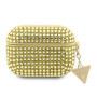 Guess Rhinestones Triangle Metal Logo Pouzdro pro AirPods Pro zlatá