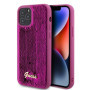 Guess Sequin Script Logo pouzdro pro iPhone 12/12 Pro Magenta