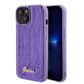 Guess Sequin Script Logo Case for iPhone 15 Plus violett