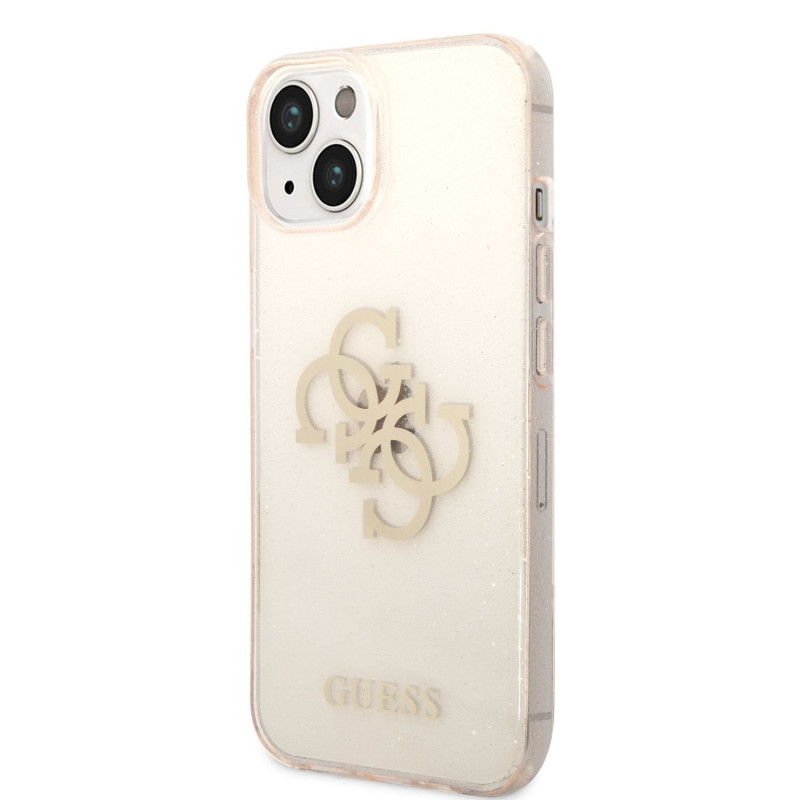 Guess TPU Big 4G Full Glitter Case for iPhone 14 Plus gold