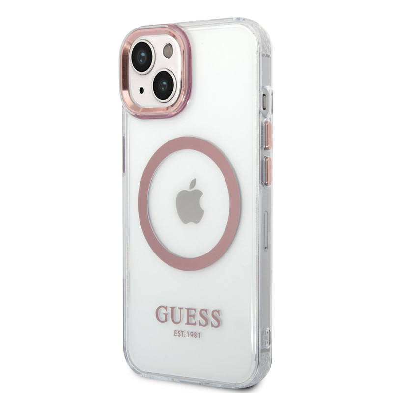 Guess MagSafe Compatible Case for iPhone 14 Plus pink