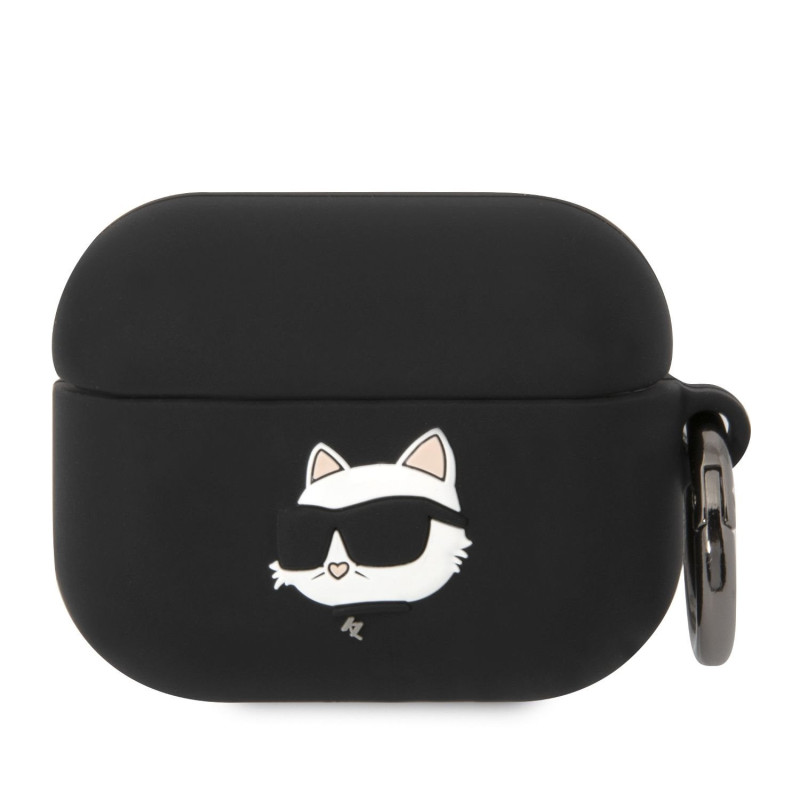Karl Lagerfeld 3D Logo NFT Choupette Head Silicone Case for AirPods Pro black