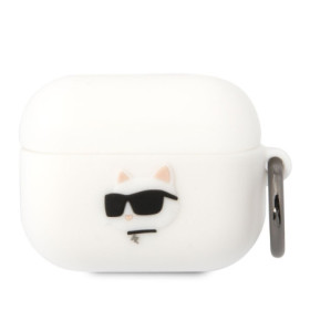 Karl Lagerfeld 3D Logo NFT Choupette Head Silicone Case for AirPods Pro white