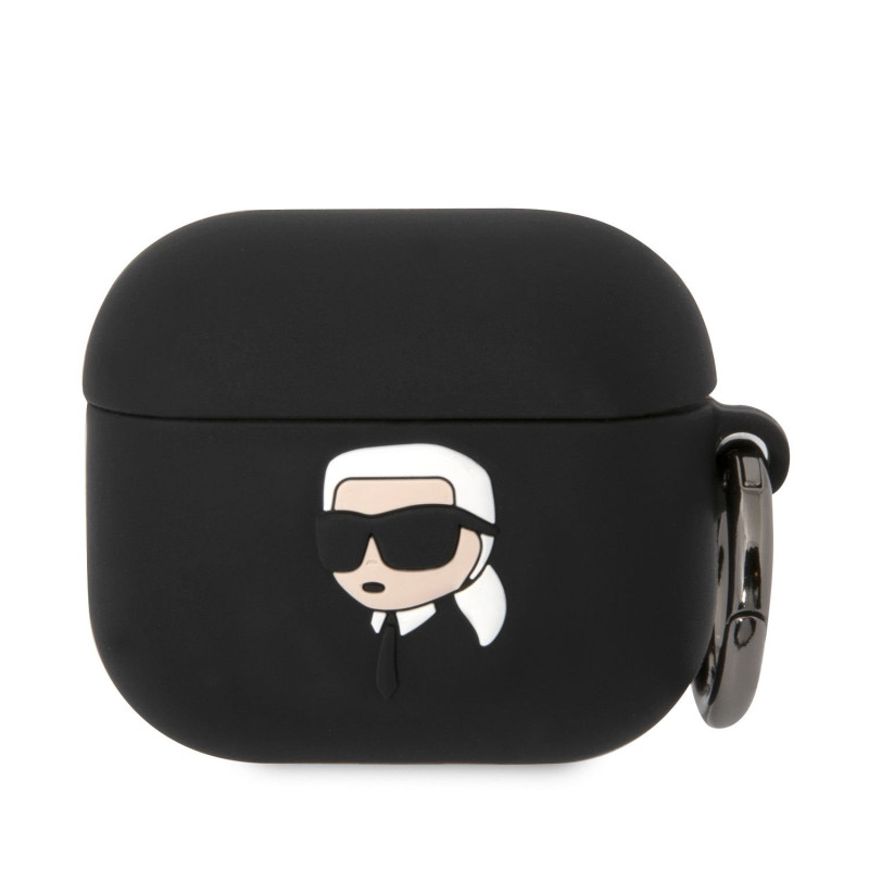 Karl Lagerfeld 3D Logo NFT Karl Head Silikonové Pouzdro pro Airpods 3 černá