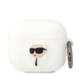 Karl Lagerfeld 3D Logo NFT Karl Head Silicone Case for AirPods 3 weiss