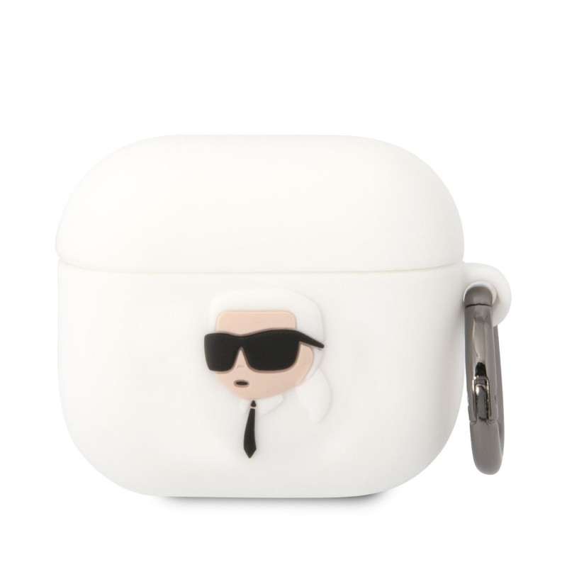 Karl Lagerfeld 3D Logo NFT Karl Head Silicone Case for AirPods 3 weiss