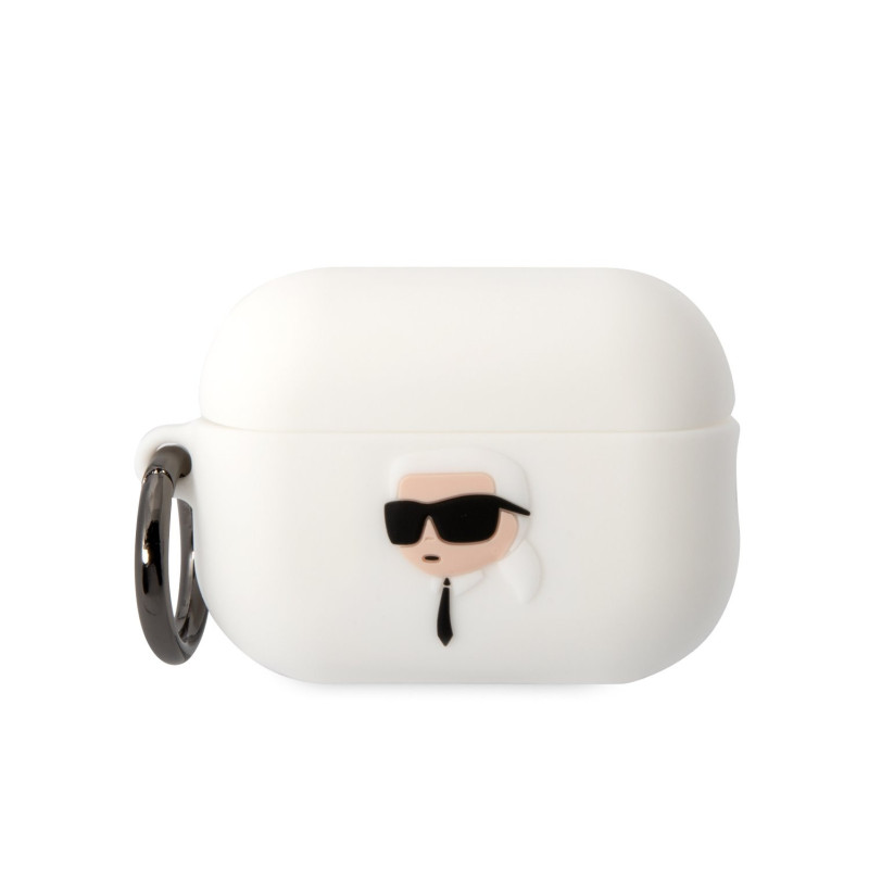 Karl Lagerfeld 3D Logo NFT Karl Head Silicone Case for AirPods Pro 2 weiss