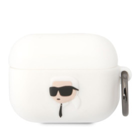 Karl Lagerfeld 3D Logo NFT Karl Head Silicone Case for AirPods Pro white