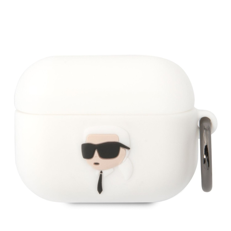 Karl Lagerfeld 3D Logo NFT Karl Head Silikonové Pouzdro pro Airpods Pro bílá