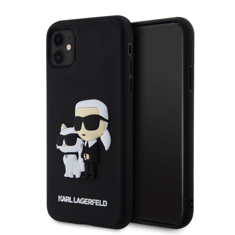 Karl Lagerfeld 3D Rubber Karl and Choupette Case for iPhone 11 black