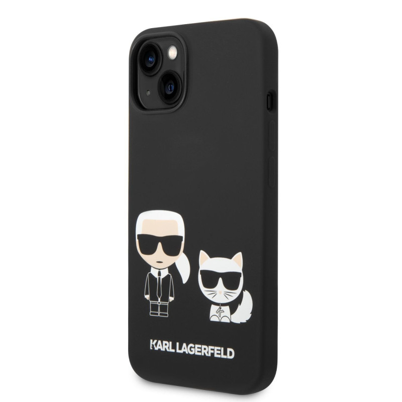 Karl Lagerfeld and Choupette Liquid Silicone Case for iPhone 14 Plus schwarz