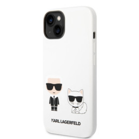 Karl Lagerfeld and Choupette Liquid Silicone Case for iPhone 14 Plus weiss