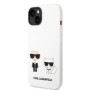Karl Lagerfeld and Choupette Liquid Silicone Case for iPhone 14 Plus weiss