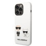 Karl Lagerfeld and Choupette Liquid Silicone Case for iPhone 14 Pro white