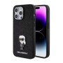 Karl Lagerfeld Fixed Glitter Metal Ikonik pouzdro pro iPhone 15 Pro Max černá