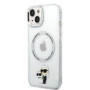 Karl Lagerfeld IML Karl and Choupette NFT MagSafe pouzdro pro iPhone 13 transparentní