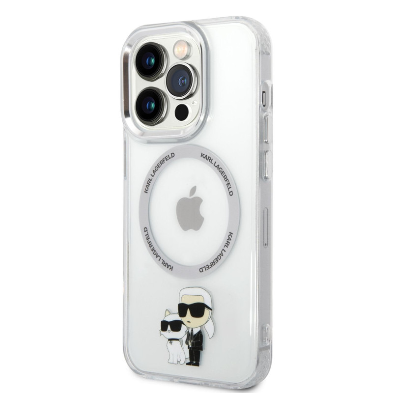 Karl Lagerfeld IML Karl and Choupette NFT MagSafe pouzdro pro iPhone 14 Pro transparentní
