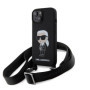 Karl Lagerfeld Liquid Silicone Crossbody Ikonik pouzdro pro iPhone 15 černá