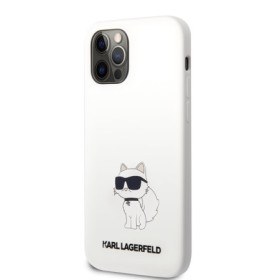 Karl Lagerfeld Liquid Silicone Choupette NFT pouzdro pro iPhone 12/12 Pro bílá