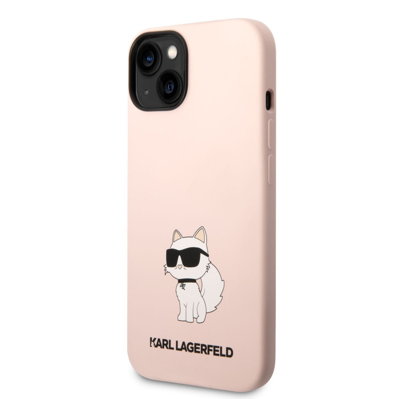 Karl Lagerfeld Liquid Silicone Choupette NFT pouzdro pro iPhone 14 Plus růžová