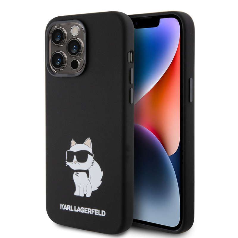 Karl Lagerfeld Liquid Silicone Choupette NFT pouzdro pro iPhone 15 Pro Max černá
