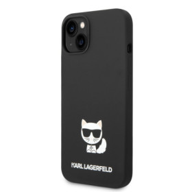 Karl Lagerfeld Liquid Silicone Choupette pouzdro pro iPhone 14 Plus černá