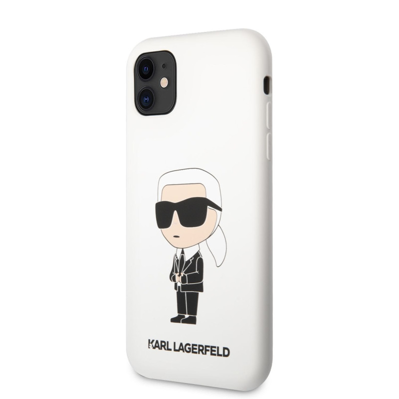 Karl Lagerfeld Liquid Silicone Ikonik NFT Case for iPhone 11 white