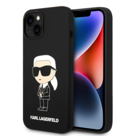Karl Lagerfeld Liquid Silicone Ikonik NFT Case for iPhone 15 black