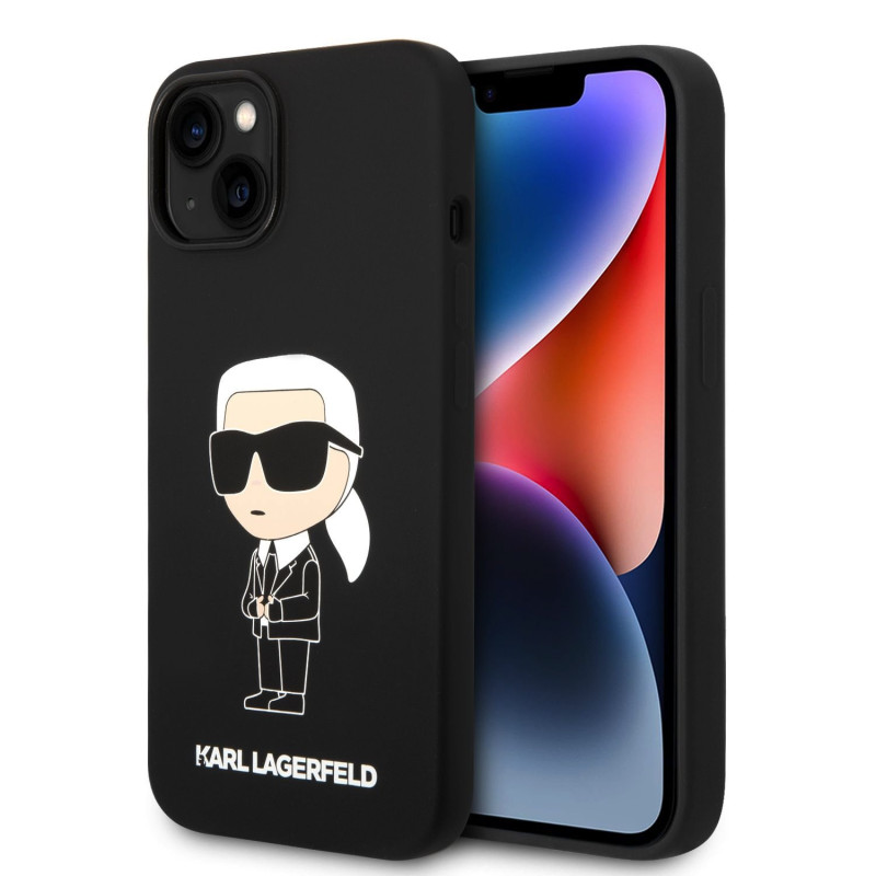 Karl Lagerfeld Liquid Silicone Ikonik NFT pouzdro pro iPhone 15 černá