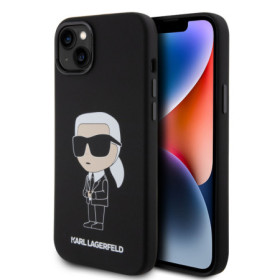 Karl Lagerfeld Liquid Silicone Ikonik NFT Case for iPhone 15 Plus black
