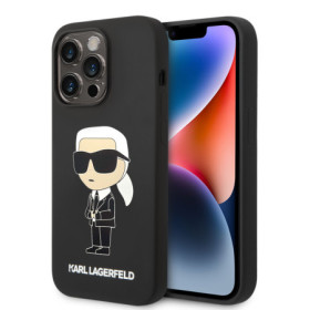 Karl Lagerfeld Liquid Silicone Ikonik NFT Case for iPhone 15 Pro Max schwarz