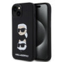 Karl Lagerfeld Liquid Silicone Karl a Choupette Heads puzdro pre iPhone 15 čierna