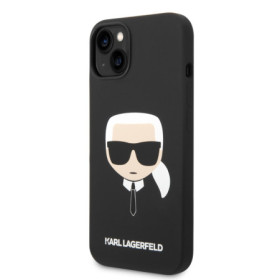 Karl Lagerfeld Liquid Silicone Karl Head Case for iPhone 14 Plus schwarz