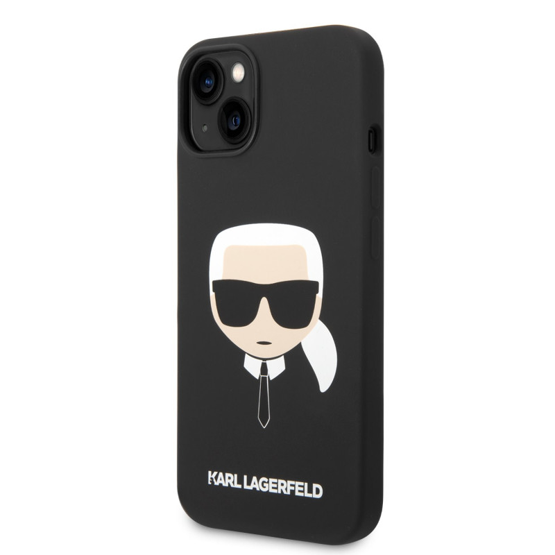 Karl Lagerfeld Liquid Silicone Karl Head pouzdro pro iPhone 14 Plus černá