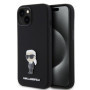 Karl Lagerfeld Liquid Silicone Metal Ikonik Case for iPhone 15 schwarz