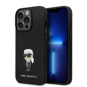 Karl Lagerfeld Liquid Silicone Metal Ikonik pouzdro pro iPhone 15 Pro černá