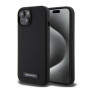 Karl Lagerfeld Liquid Silicone Plaque MagSafe Case for iPhone 15 black