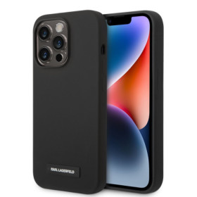 Karl Lagerfeld Liquid Silicone Plaque MagSafe pouzdro pro iPhone 15 Pro černá