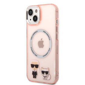 Karl Lagerfeld MagSafe Compatible Case Karl and Choupette for iPhone 14 Plus pink