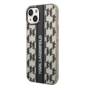 Karl Lagerfeld Monogram Vertical Stripe Case for iPhone 14 Plus black