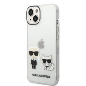 Karl Lagerfeld PC/TPU Ikonik Karl and Choupette pouzdro pro iPhone 14 Plus transparentní