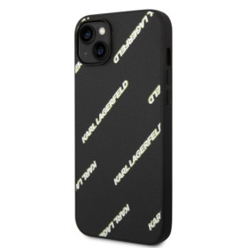 Karl Lagerfeld PU Grained Leather Logomania Case for iPhone 14 Plus black