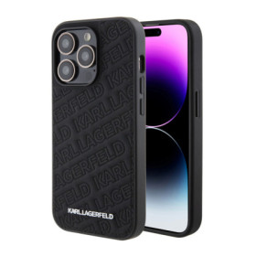 Karl Lagerfeld PU Quilted Pattern Case for iPhone 15 Pro Max black