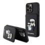 Karl Lagerfeld PU Saffiano Card Slot Stand Karl and Choupette Case for iPhone 15 Pro Max black